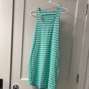 Southern Tide Green and White Striped Racerback Dress-medium